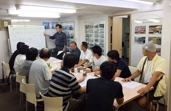 月1回の職人さんとの安全協議会の様子